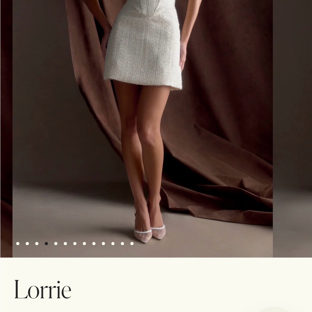 Meshki Strapless Beaded Mini Dress in Ivory White - Picture 3 of 7